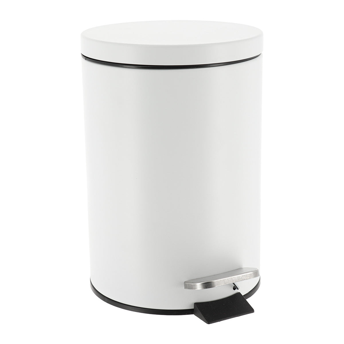 Coș de gunoi rotund din oțel inoxidabil 3L – pedală – culoare Alb