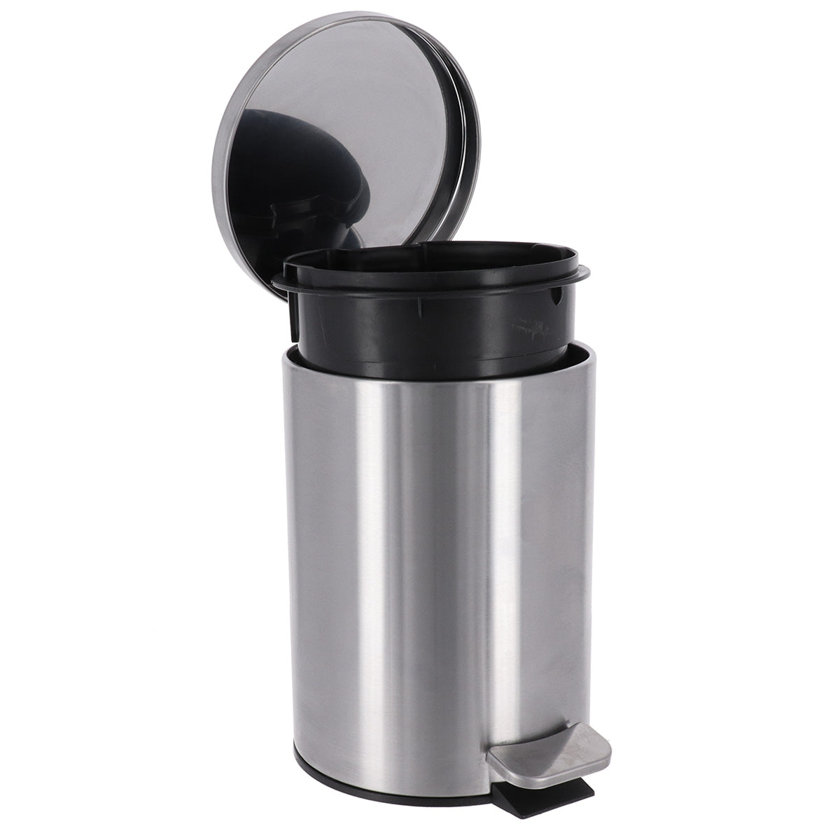 Coș de gunoi rotund din oțel inoxidabil 3L – pedală – finisaj CHROME