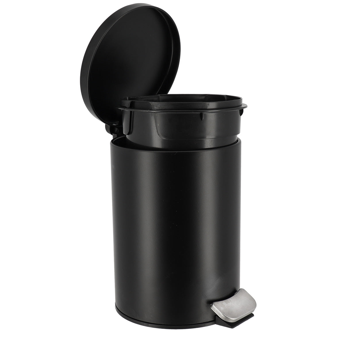 Coș de gunoi rotund din oțel inoxidabil 3L – pedală – culoare MATT BLACK