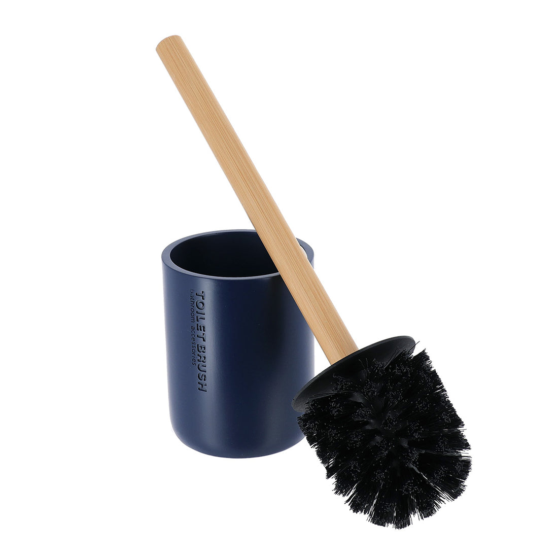 Perie WC Timeless din rășină și bambus – Bleumarin
