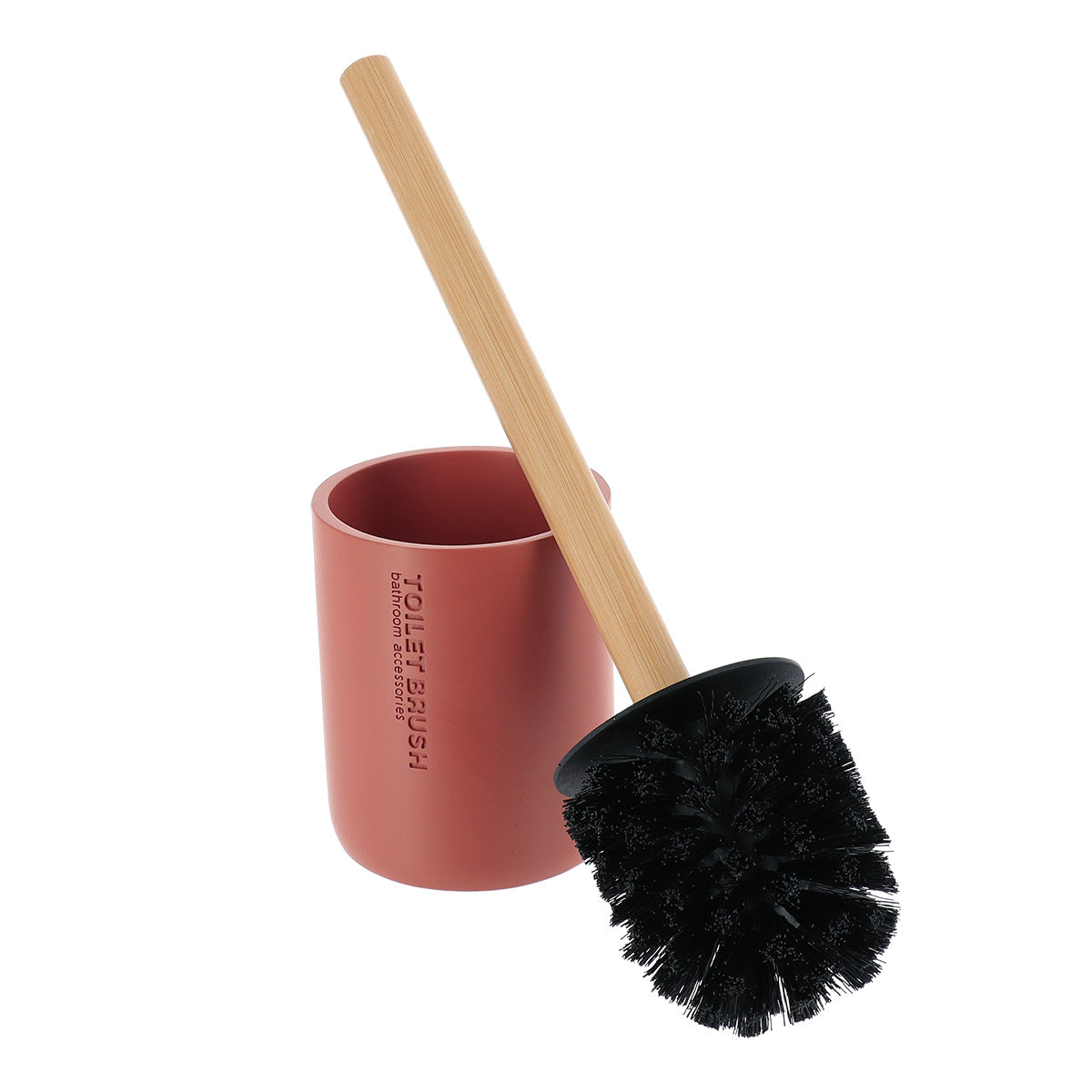 Perie WC Timeless din rășină și bambus – Teracotă