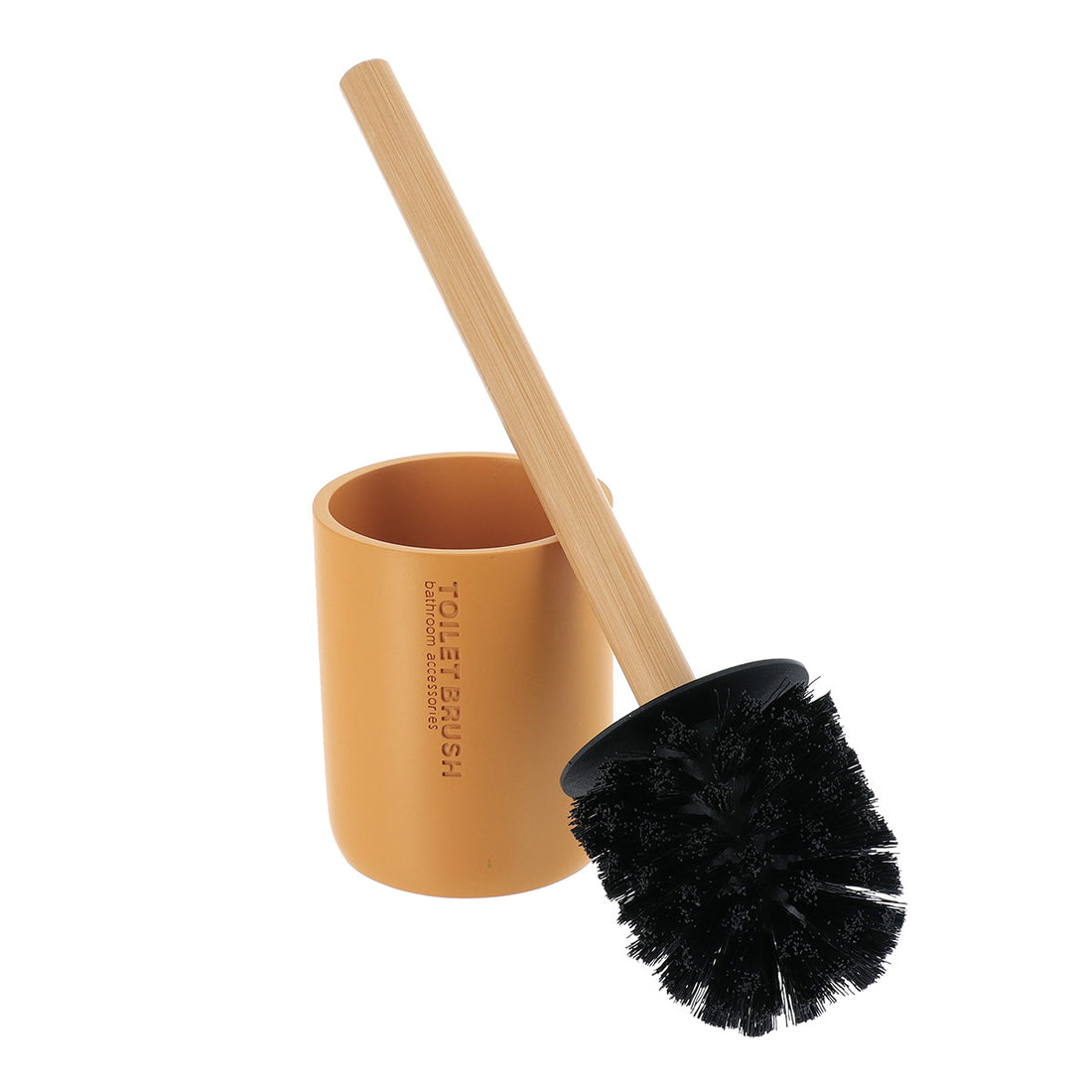 Perie WC Timeless din rășină și bambus – Muștar