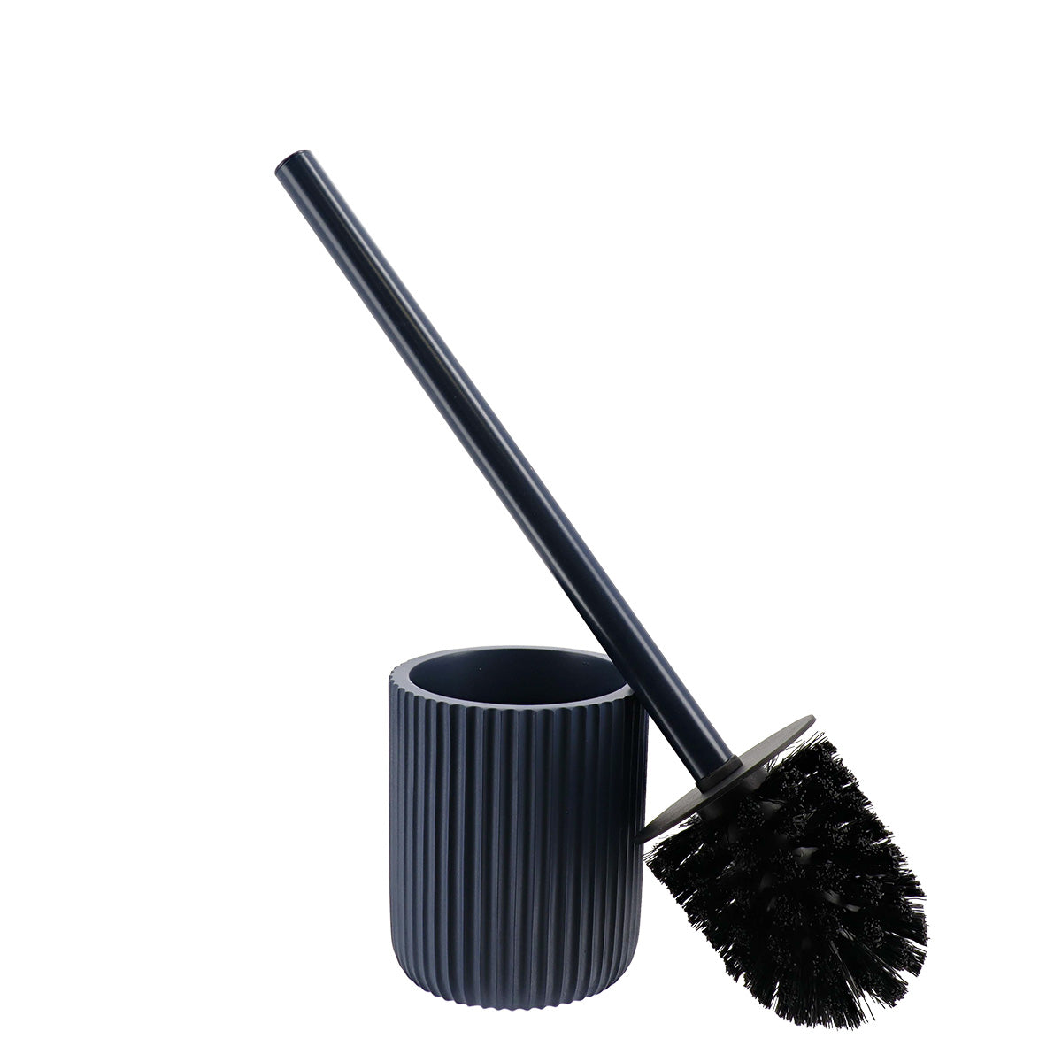 Perie WC din polirășină cu striații Timeless – Bleumarin