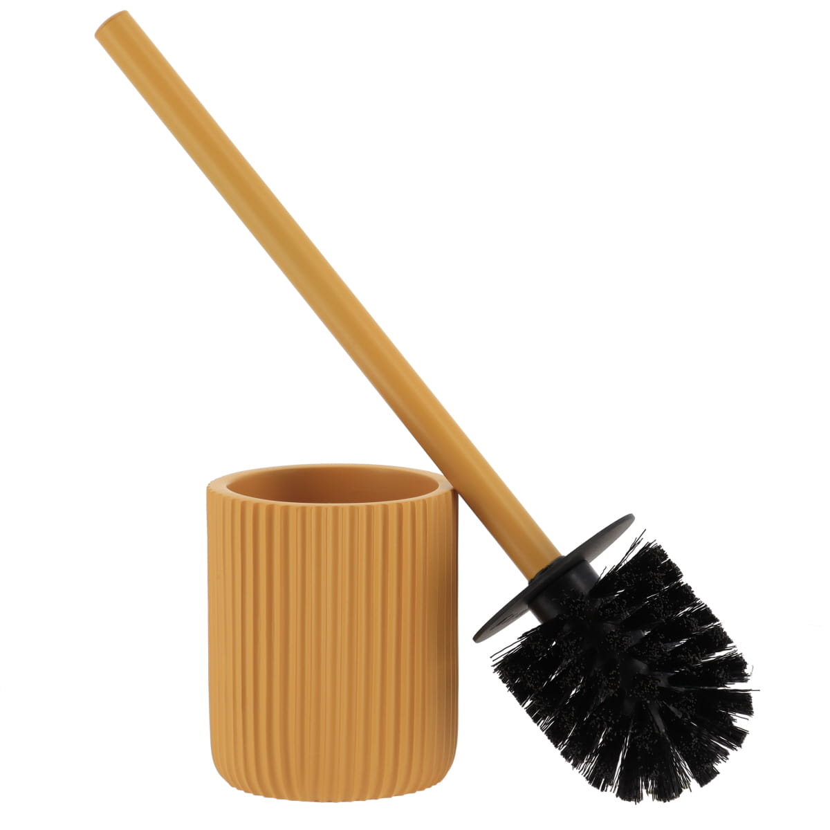 Perie WC din polirășină cu striații Timeless – Muștar