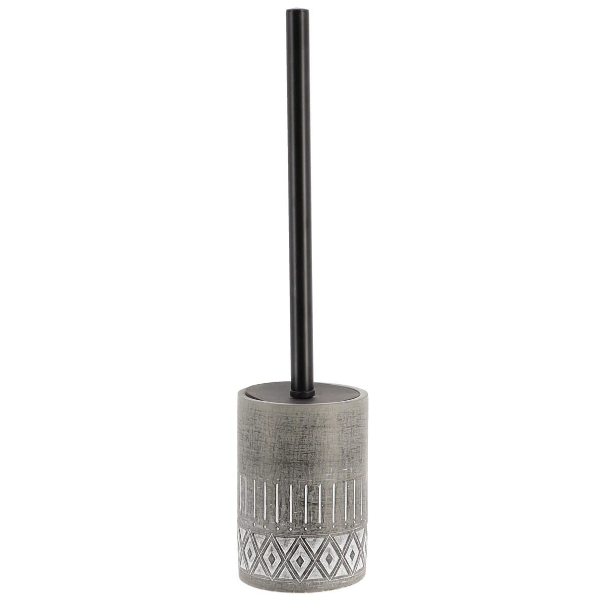 Perie de toaletă din ciment – decor etnic – gri