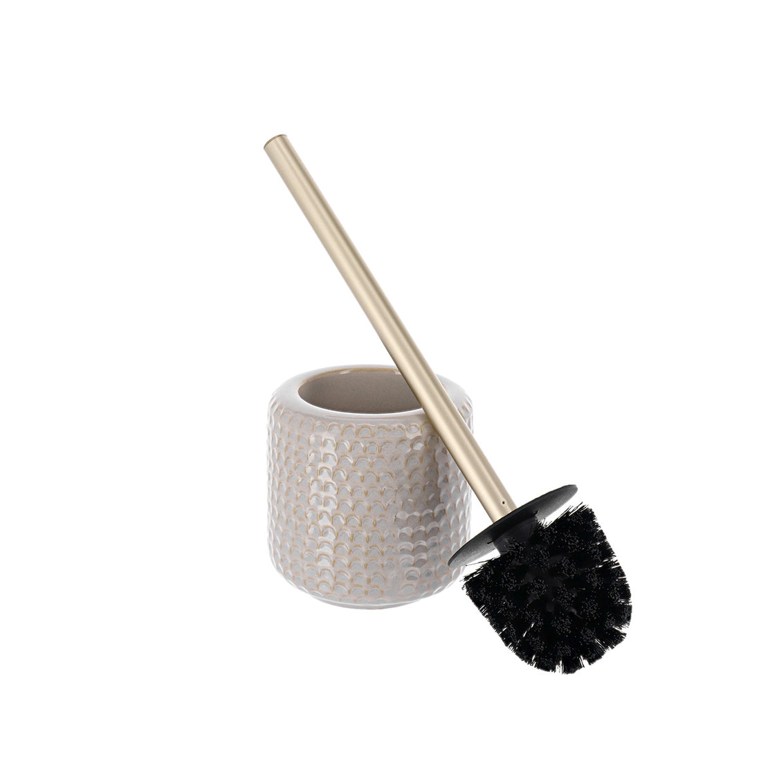 Perie de toaletă din ceramică lacuită – efect solzi – bej