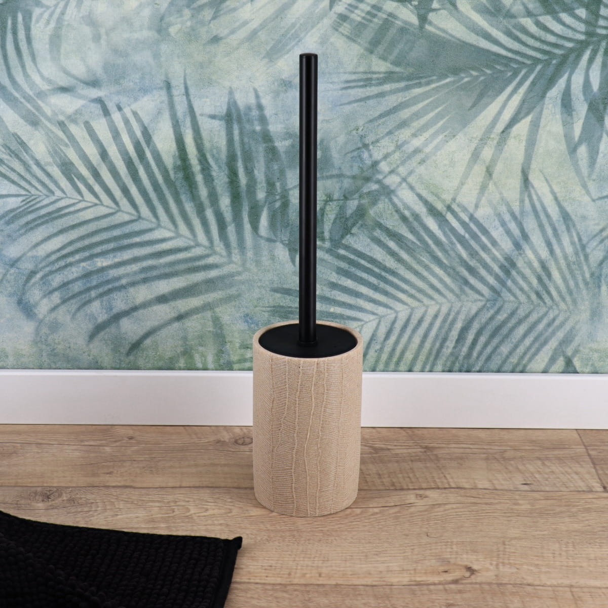 Perie de toaletă din polirășină cu efect frunză – natural