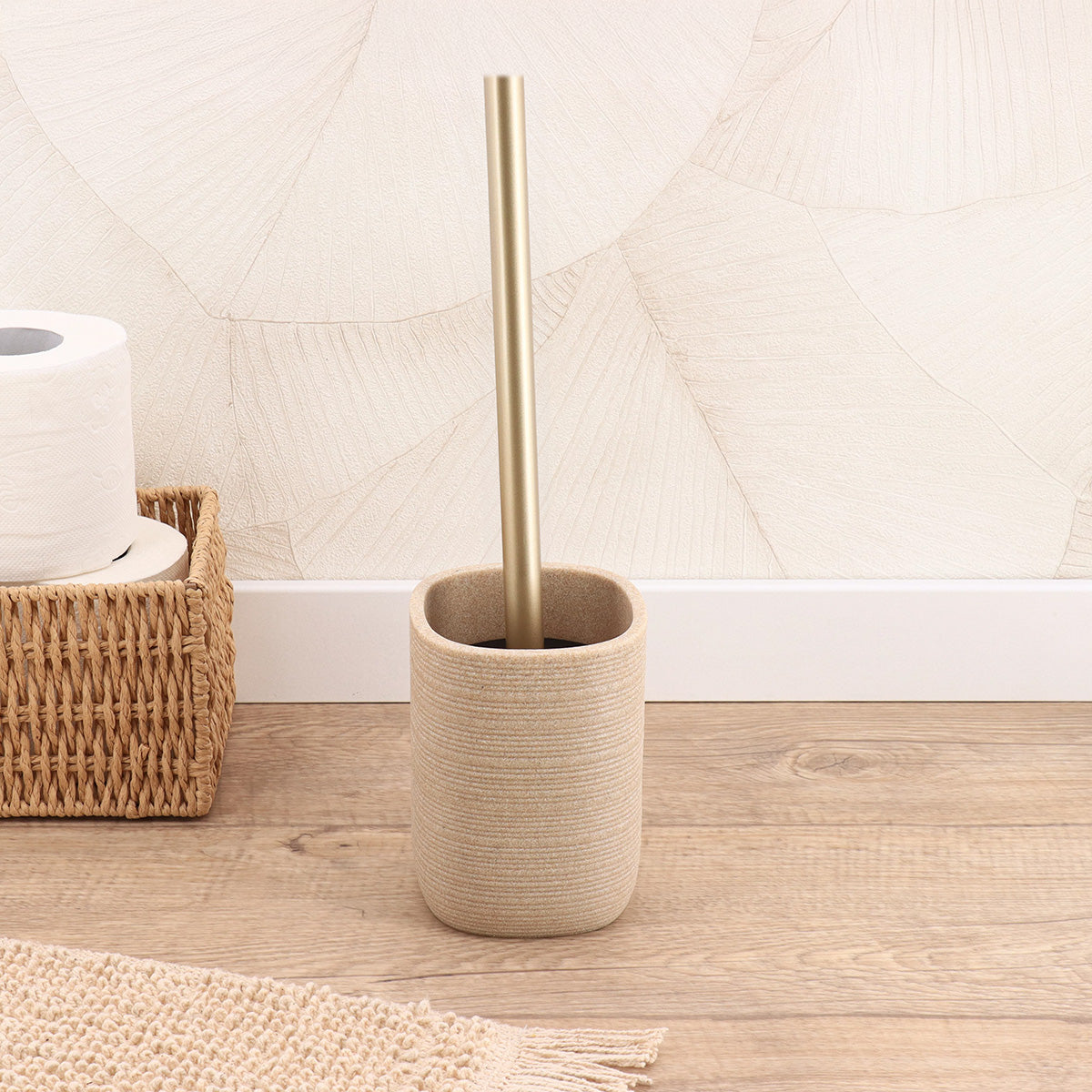 Perie de toaleta din rasina cu dungi – Natural