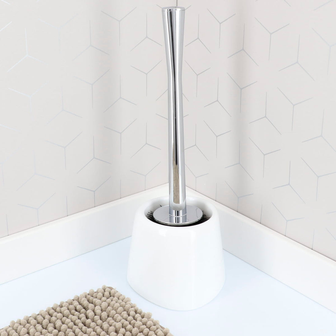 Perie WC conică din polipropilenă – alb