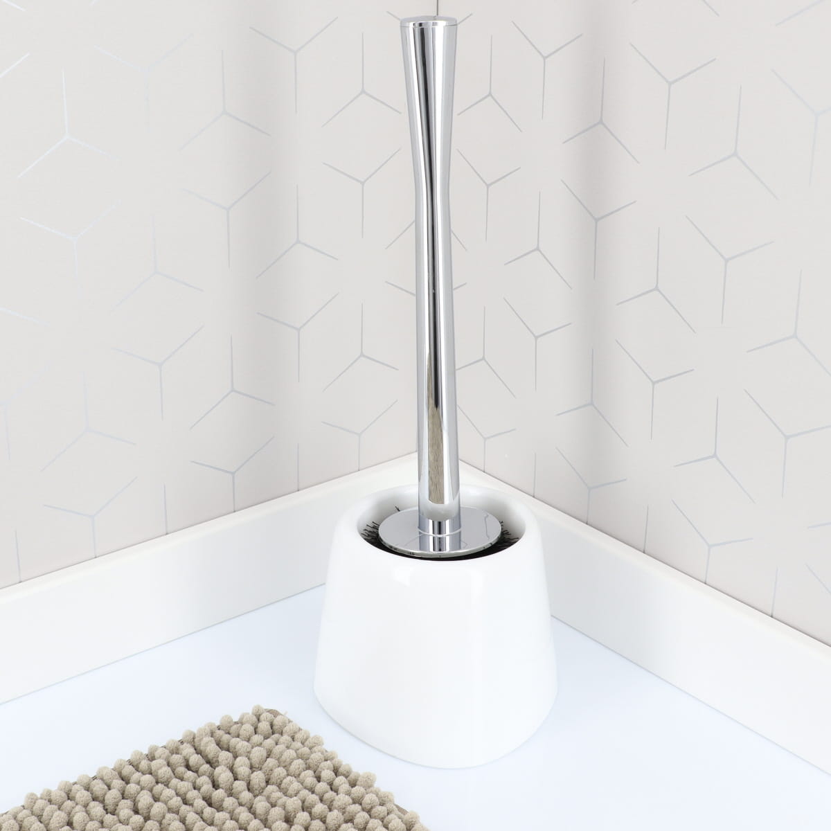 Perie WC conică din polipropilenă – alb