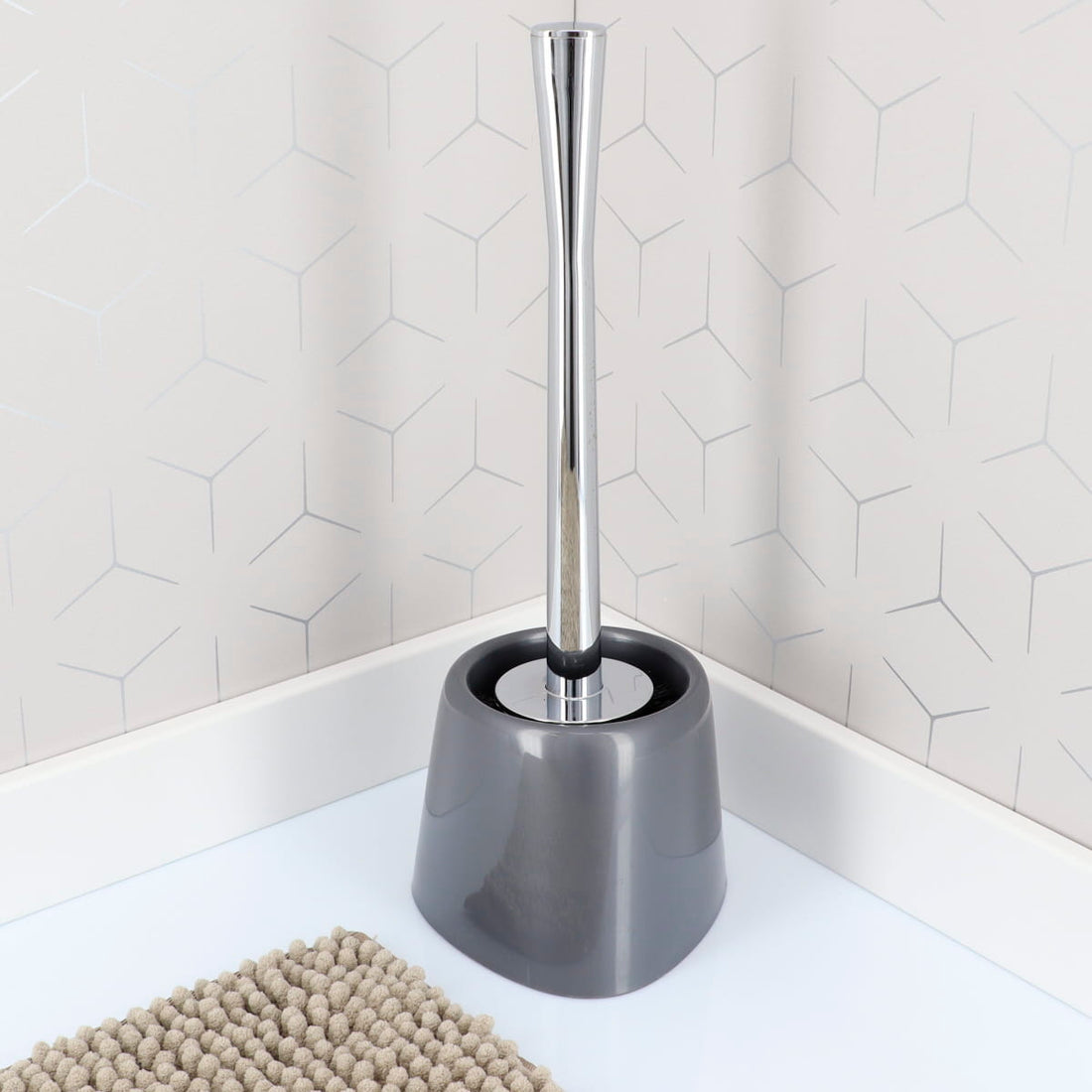 Perie WC conică din polipropilenă – gri