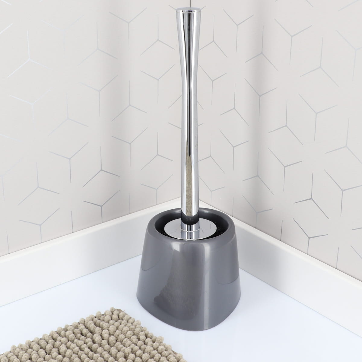 Perie WC conică din polipropilenă – gri