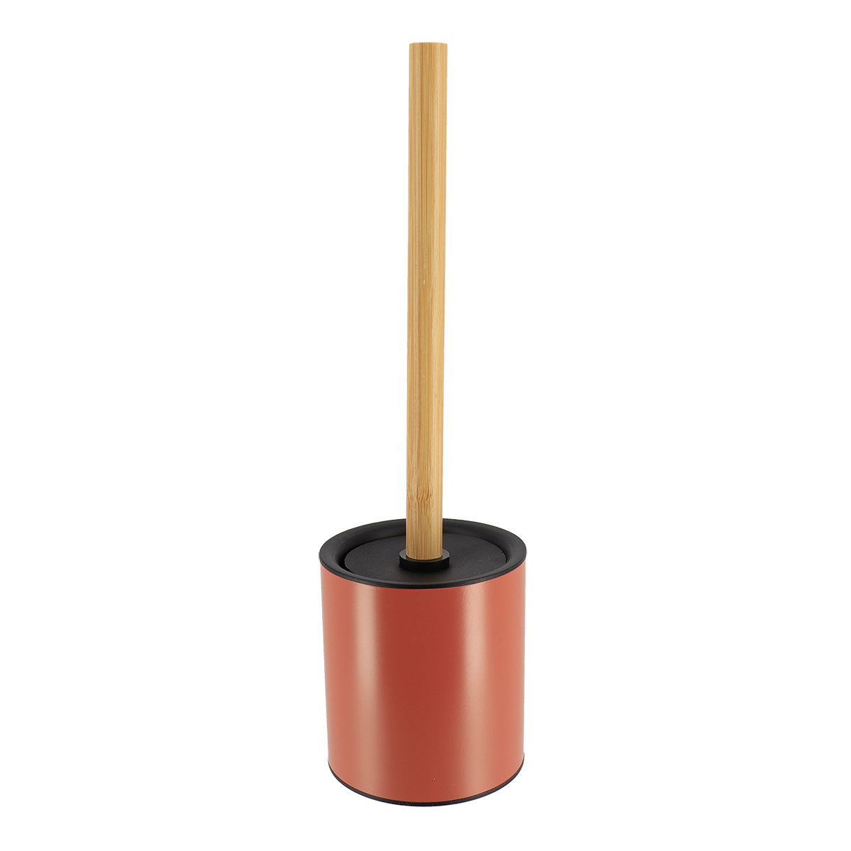 Perie WC metalică cu mâner din bambus – Terracotta/Bambus