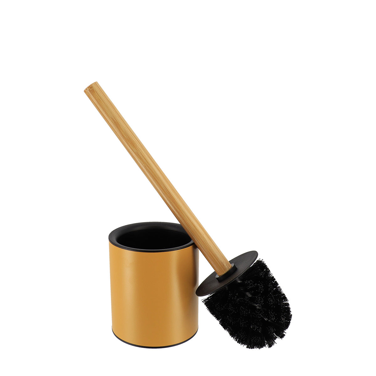 Perie WC metalică cu mâner din bambus – Muștar/Bambus