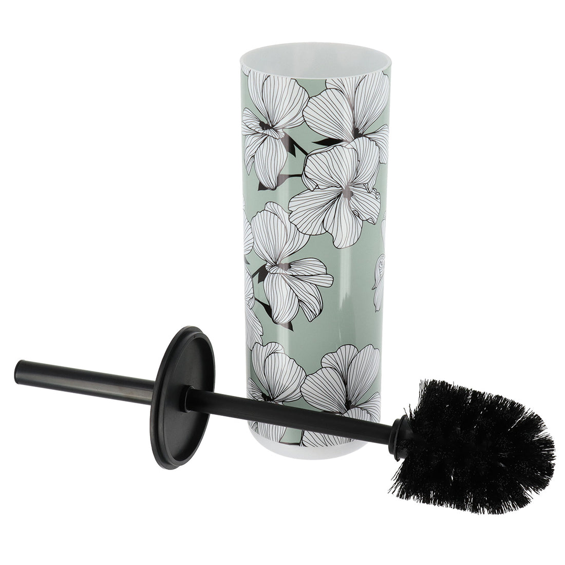 Perie de toaletă din polistiren imprimat cu capac din polistiren – model Ecrin Vert