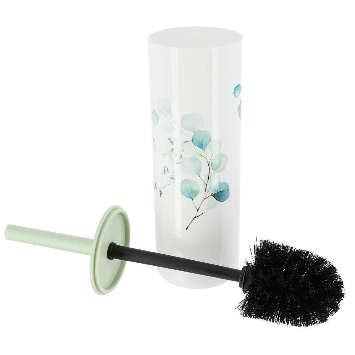 Perie de toaletă din polistiren imprimat cu capac din polistiren – model Aquarelle