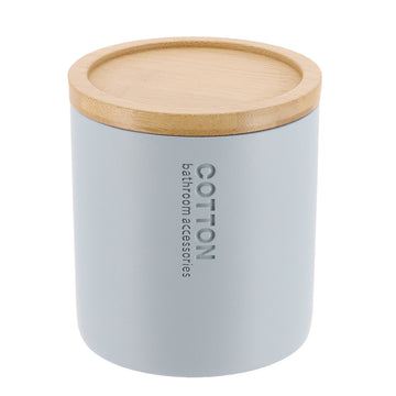 Cutie Timeless din rășină cu capac din bambus – Albastru deschis