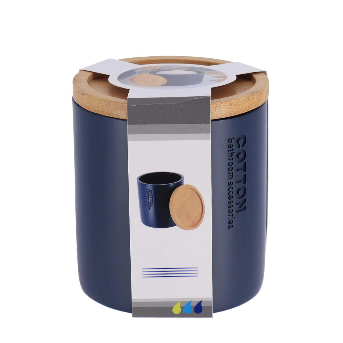 Cutie Timeless din rășină cu capac din bambus – Bleumarin