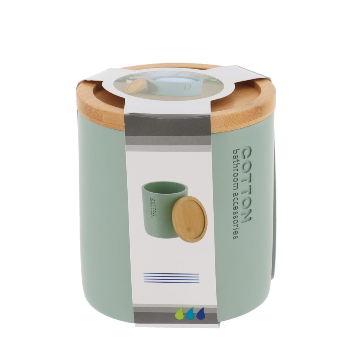 Cutie Timeless din rășină cu capac din bambus – Verde eucalipt