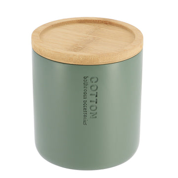 Cutie Timeless din rășină cu capac din bambus – Kaki/Negru