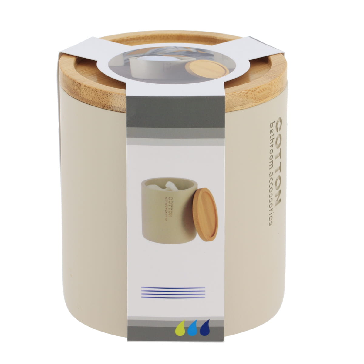 Cutie Timeless din rășină cu capac din bambus – Bej