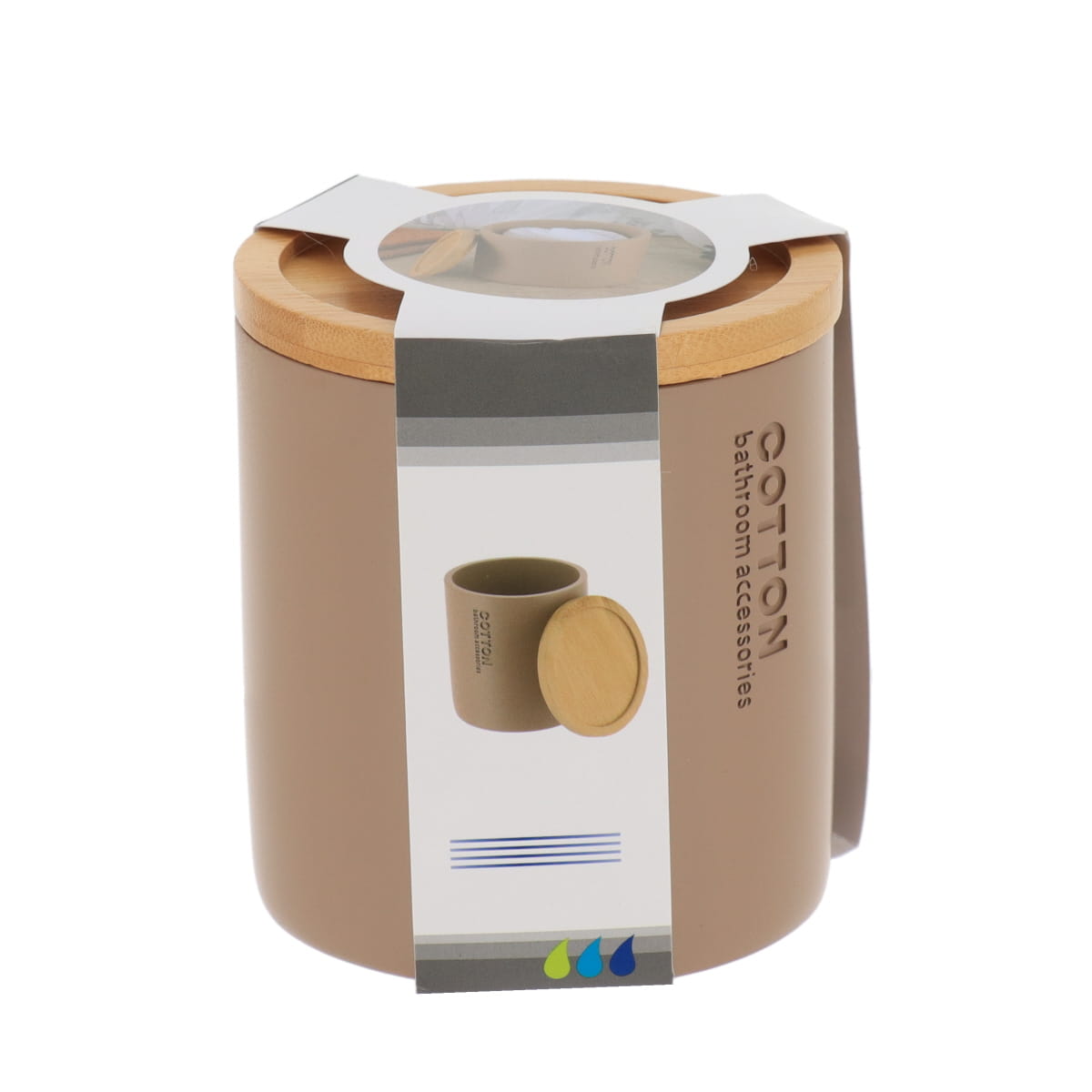 Cutie Timeless din rășină cu capac din bambus – Cappuccino