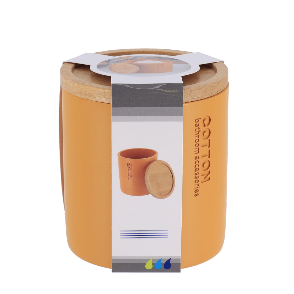 Cutie Timeless din rășină cu capac din bambus – Muștar