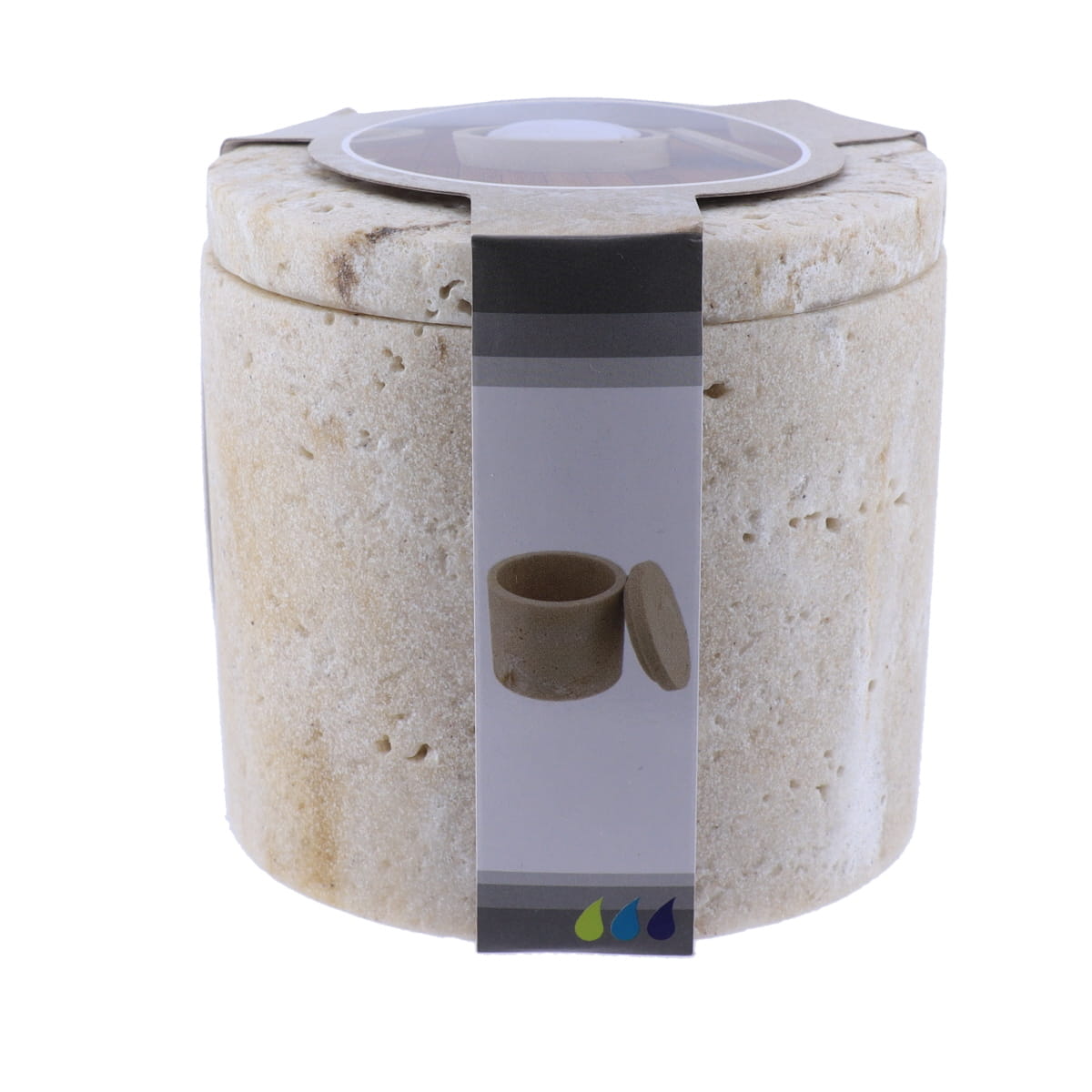 Cutie de vată din polirășină cu finisaj piatră – natural