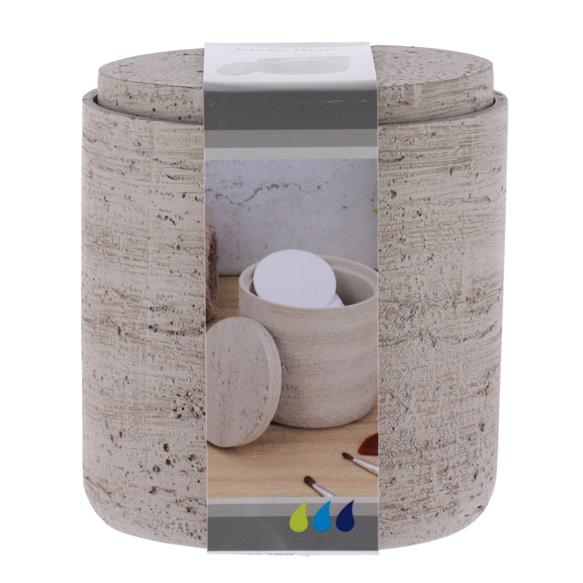 Cutie pentru dischete din polirășină cu efect beton – gri