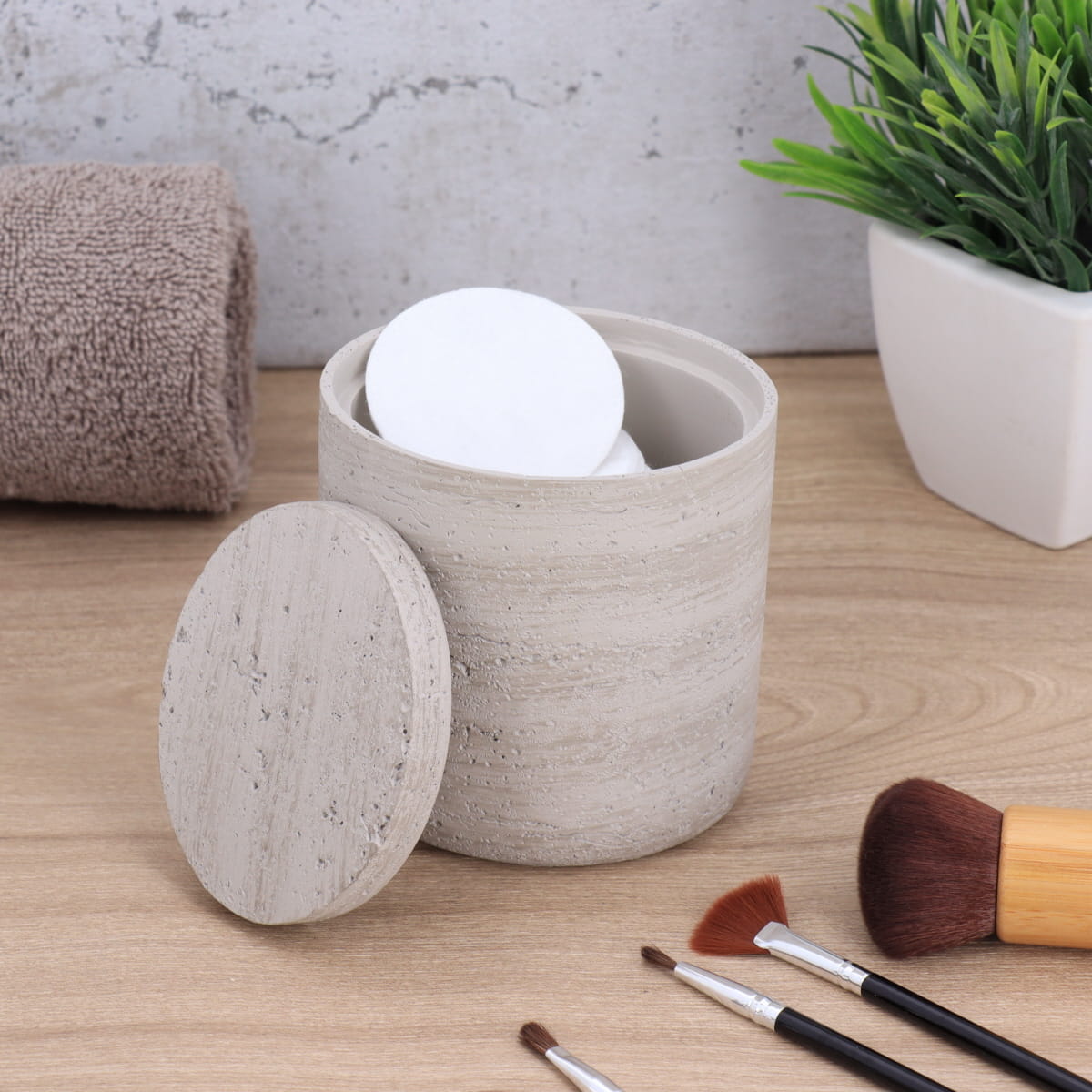 Cutie pentru dischete din polirășină cu efect beton – gri