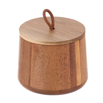 Cutie rotundă din lemn de acacia pentru dischete – Acacia