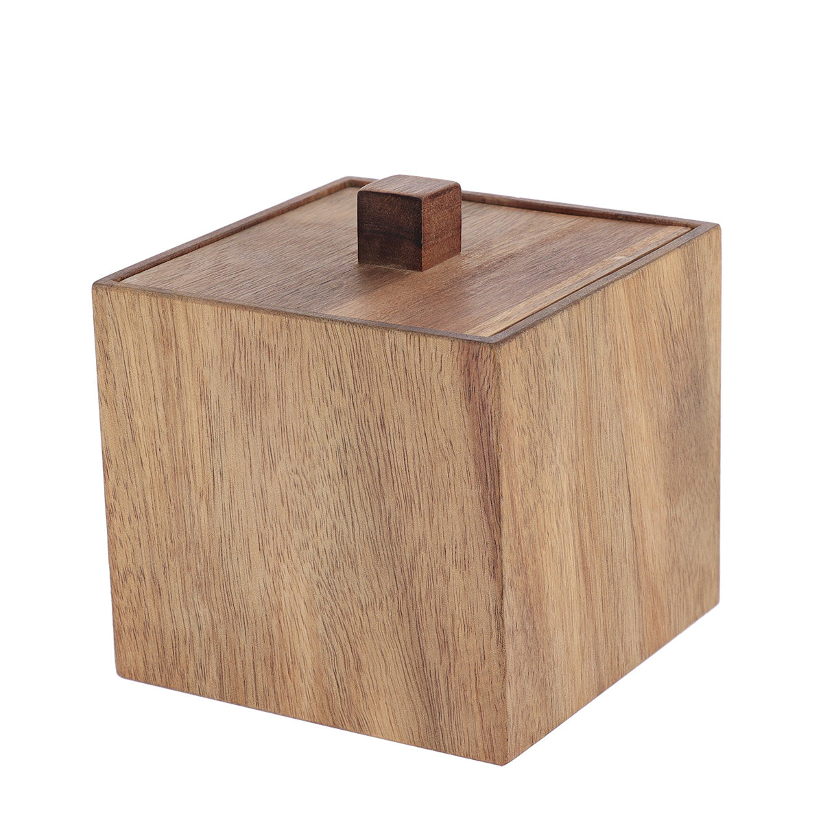 Cutie pătrată din bambus cu capac din acacia – Acacia