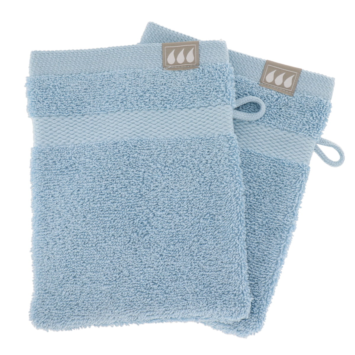 Set 2 mănuși de baie 100% bumbac 15×21 cm – Clear Blue