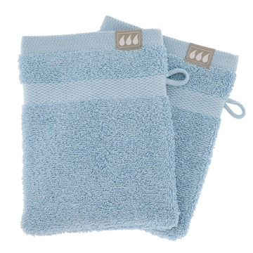 Set 2 mănuși de baie 100% bumbac 15×21 cm – Clear Blue