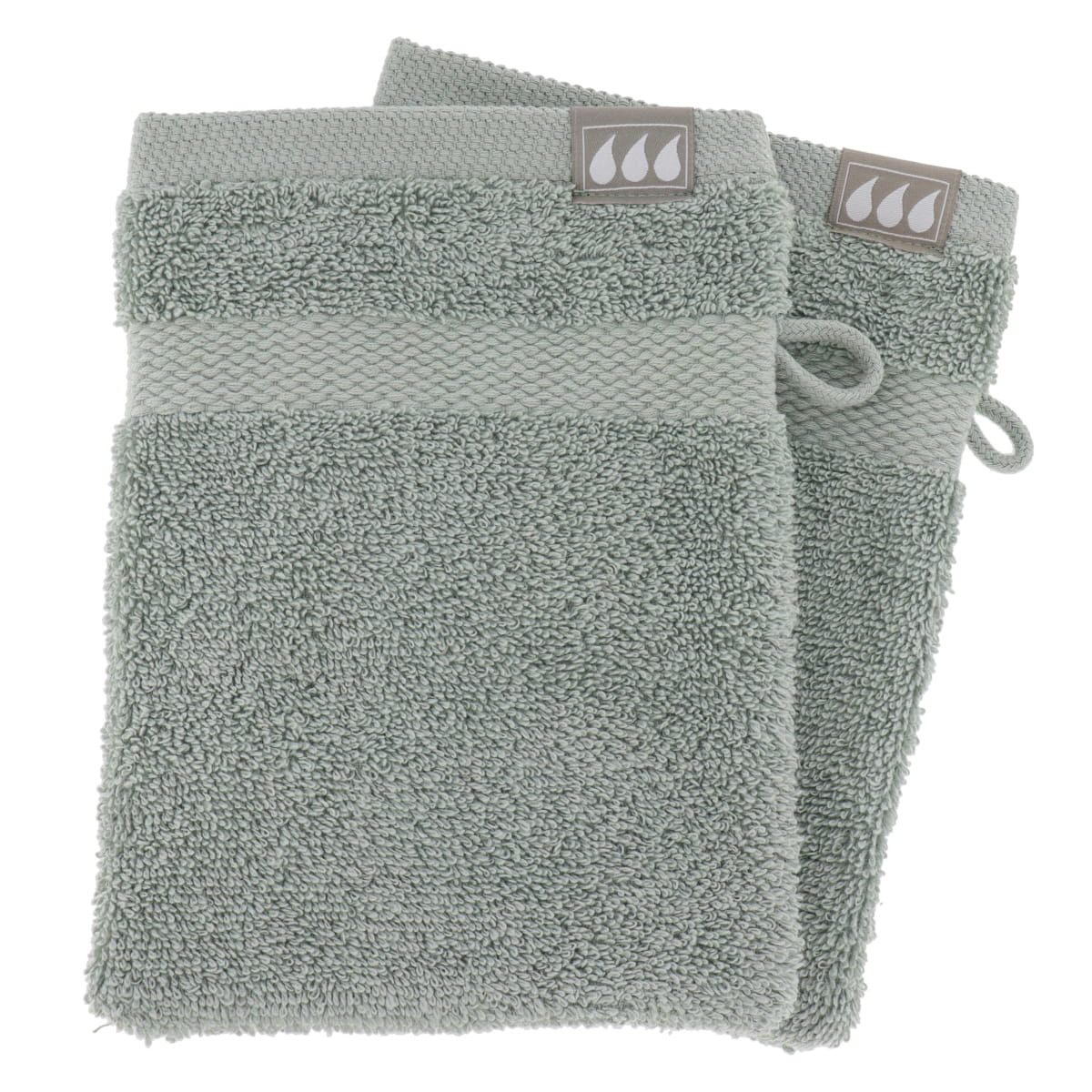 Set 2 mănuși de baie 100% bumbac 15×21 cm – Eucalyptus Green