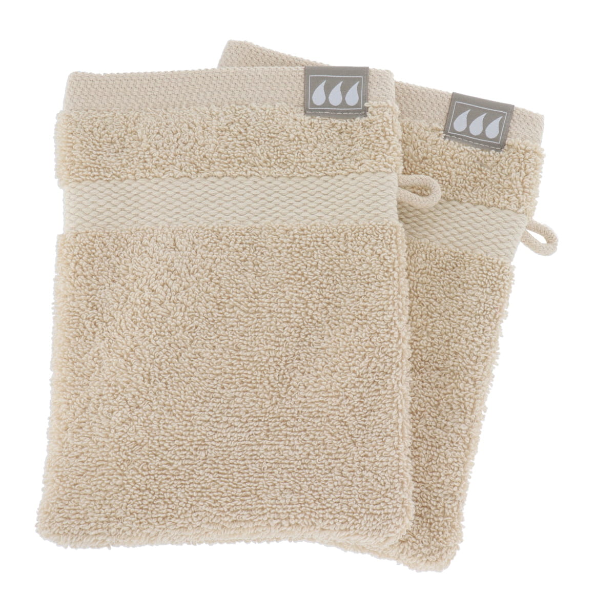 Set 2 mănuși de baie 100% bumbac 15×21 cm – Beige