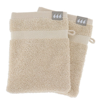 Set 2 mănuși de baie 100% bumbac 15×21 cm – Beige