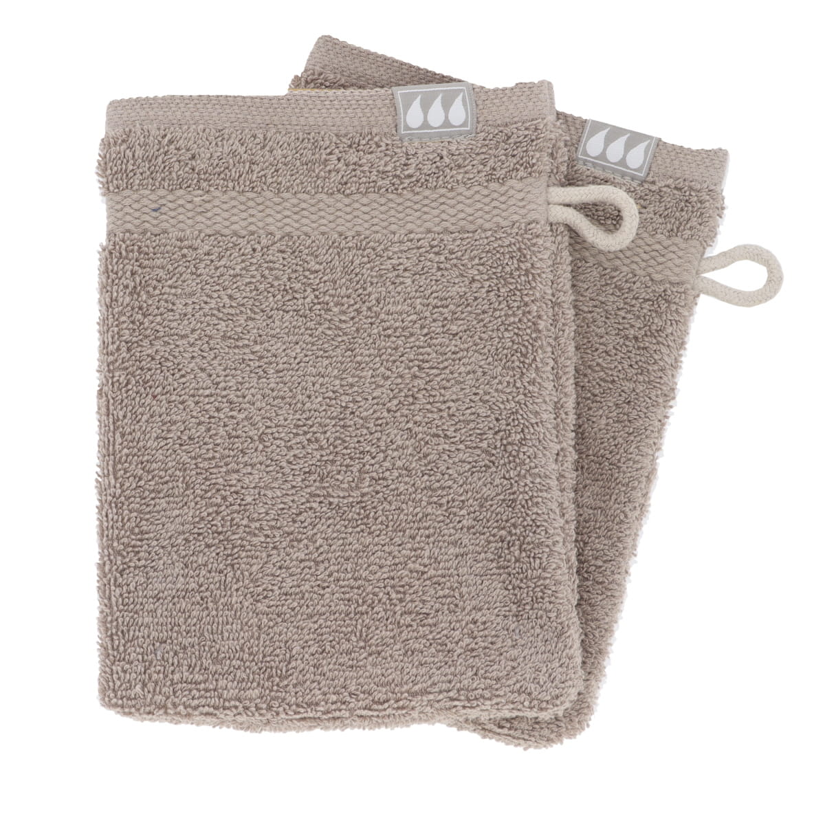 Set 2 mănuși de baie 100% bumbac 15×21 cm – Taupe