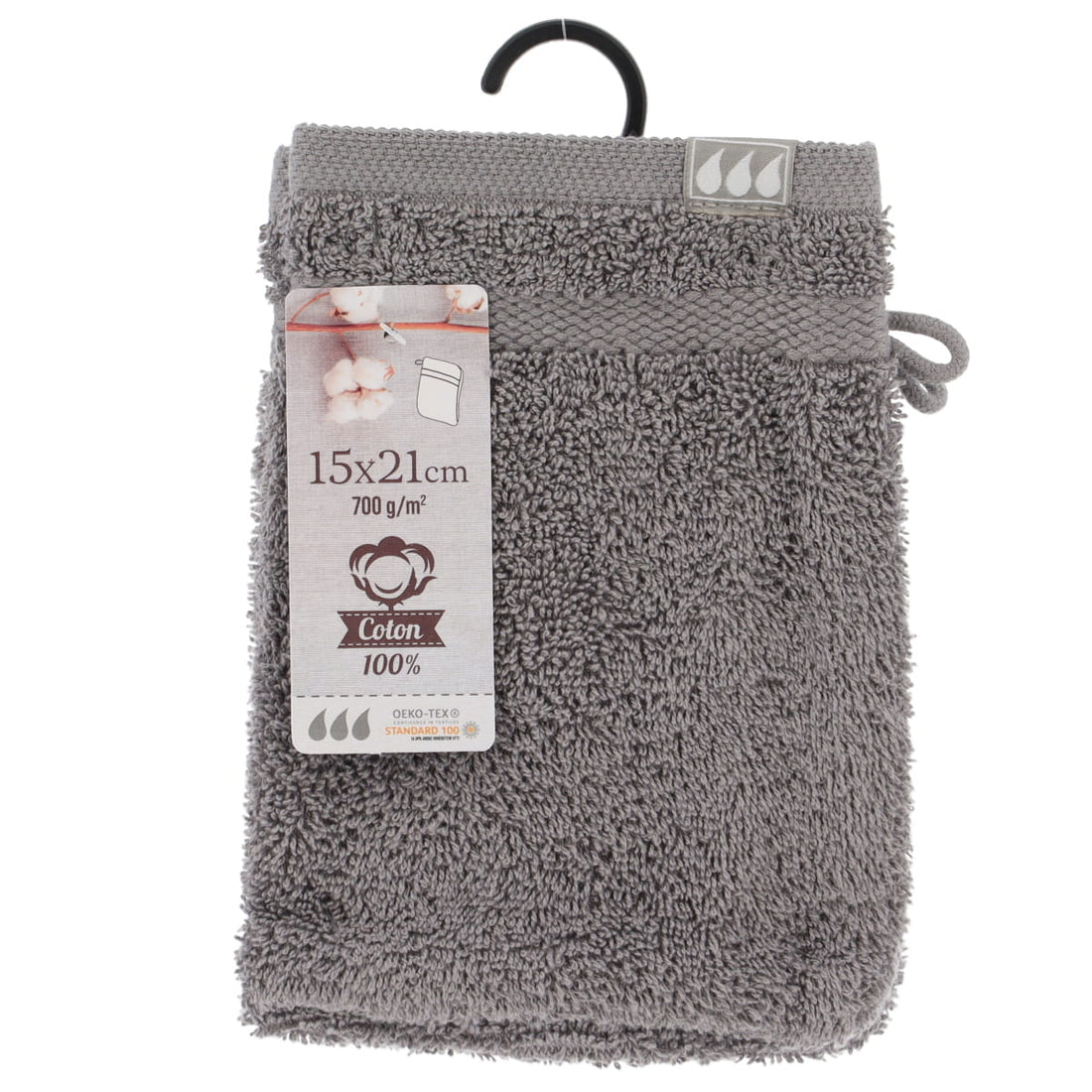 Set 2 mănuși de baie 100% bumbac 15×21 cm – Gri