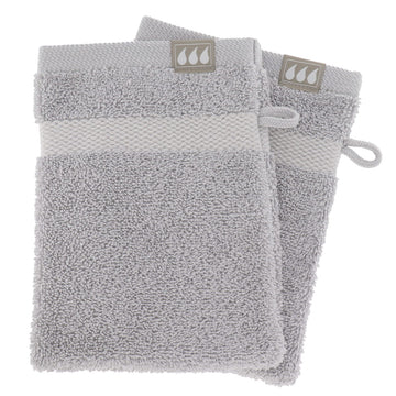 Set 2 mănuși de baie 100% bumbac 15×21 cm – Clear Grey