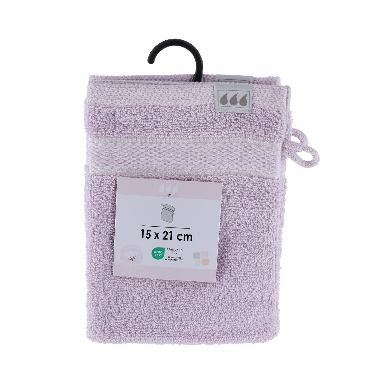 Set 2 mănuși de toaletă Timeless 100% bumbac 15×21 cm – Lila