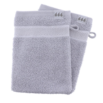 Set 2 mănuși de toaletă Timeless 100% bumbac 15×21 cm – Gri deschis