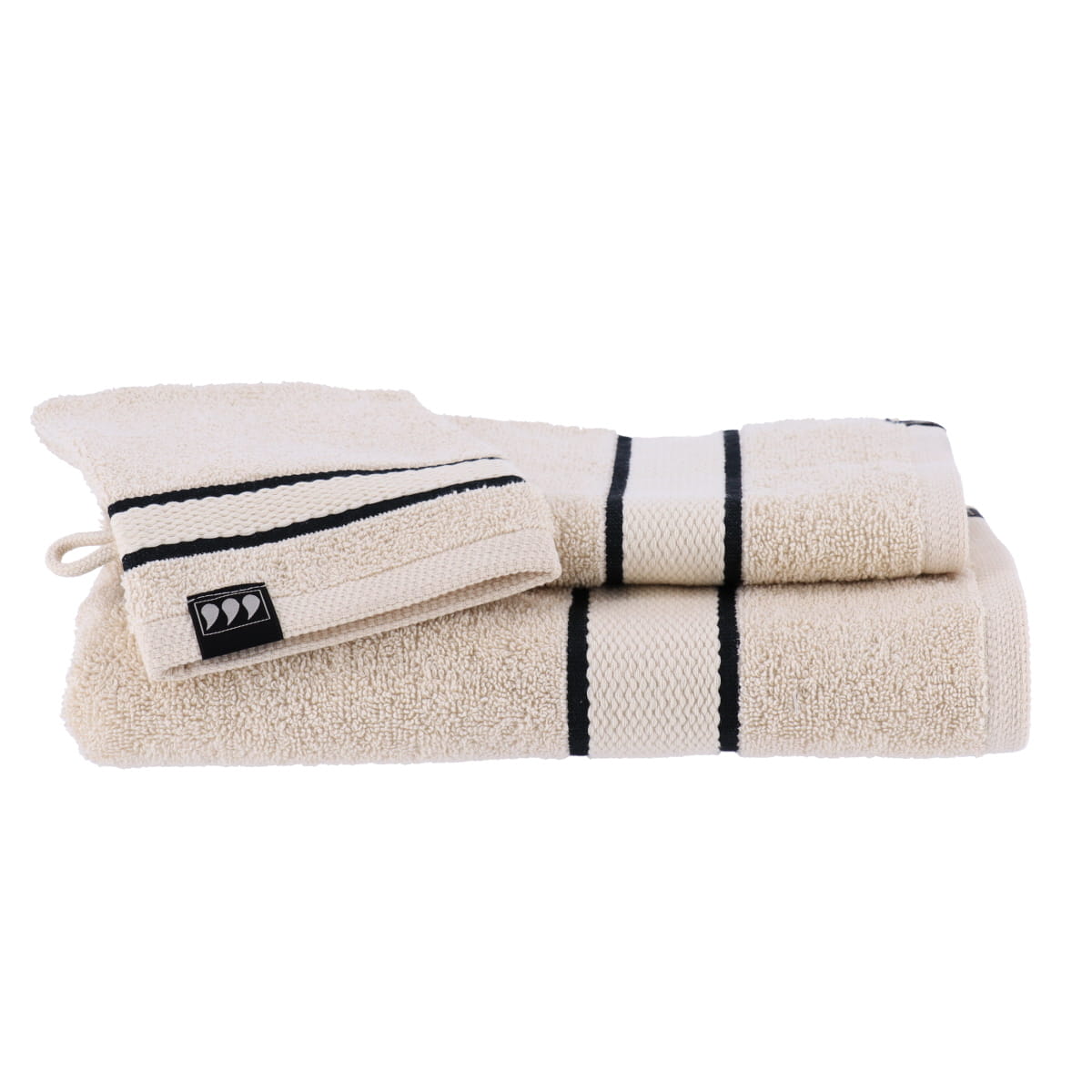 Set 3 accesorii baie Timeless 100% bumbac – Ivory