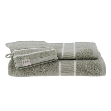 Set 3 accesorii baie Timeless 100% bumbac – Verde salvie