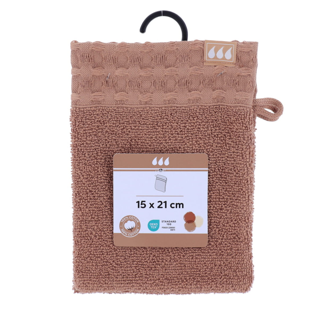 Set 2 mănuși de baie 100% bumbac 15×21 cm – CARAMEL