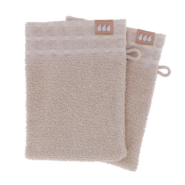 Set 2 mănuși de baie 100% bumbac 15×21 cm – BEIGE