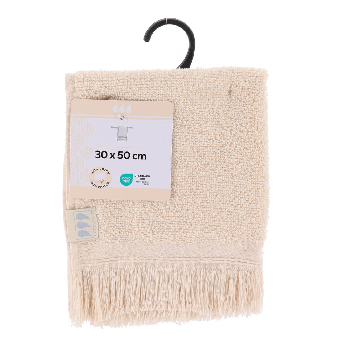 Prosop de oaspeți 30×50 cm din bumbac 100% cu volane – Natural