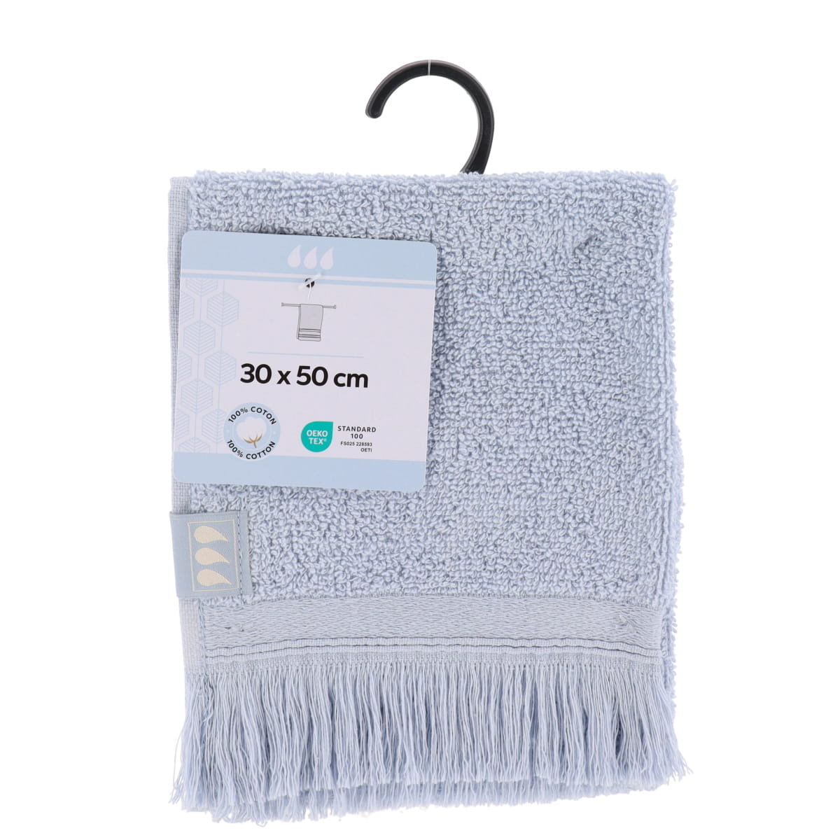 Prosop de oaspeți 30×50 cm din bumbac 100% cu volane – Albastru Fish Sky