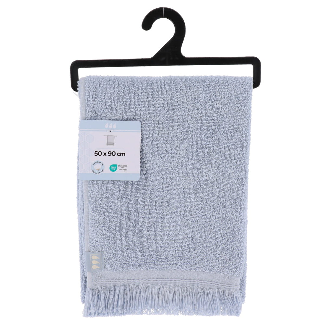 Prosop de mâini 50×90 cm din bumbac 100% cu volănaș – Clear Blue