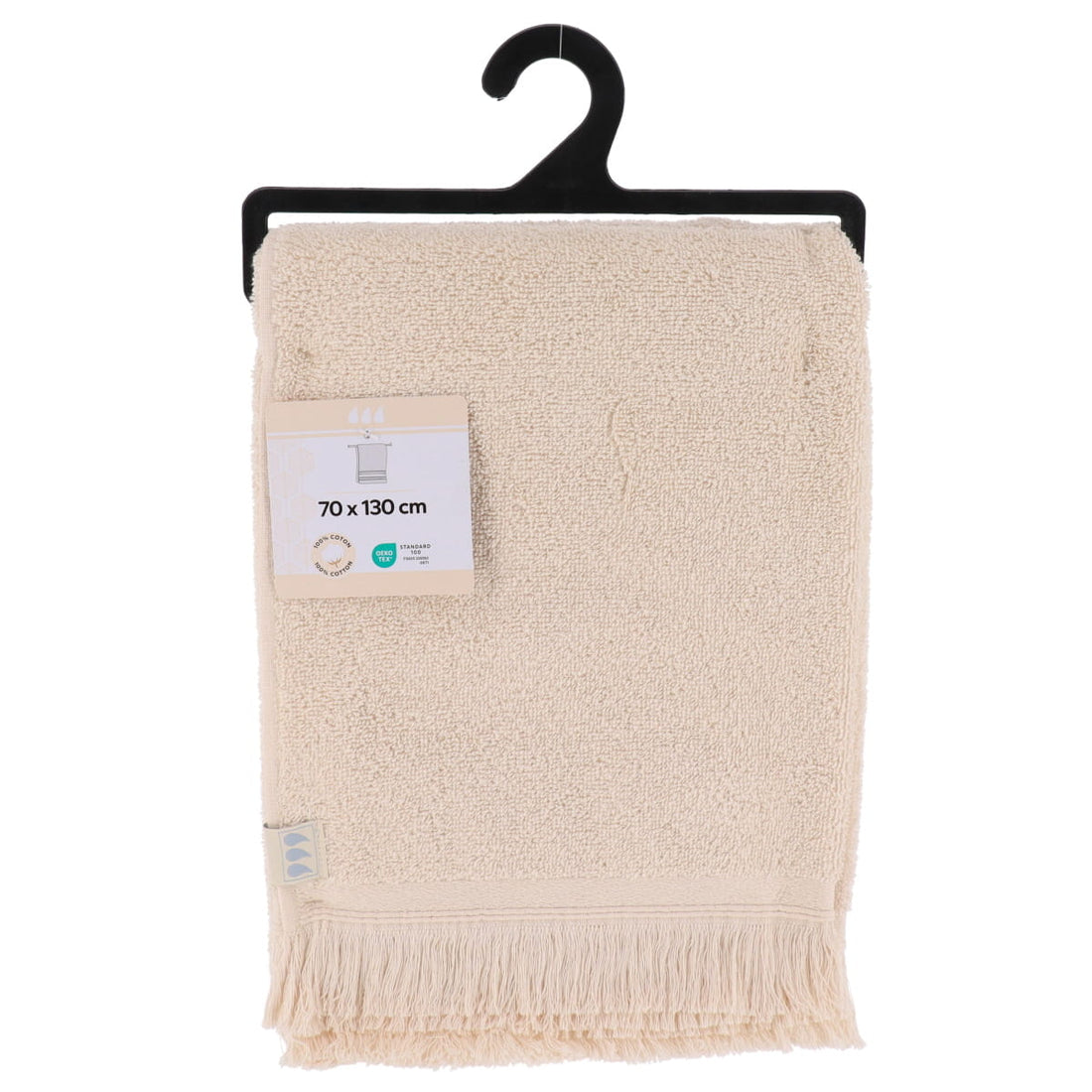 Prosop baie XL 70×130 cm din bumbac 100% cu volane – Natural